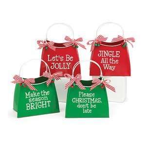  Set of 4 Mini Holiday Planters Christmas Jolly Jingle 