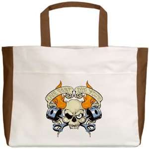  Beach Tote Mocha Live Fast Die Young Skull Everything 