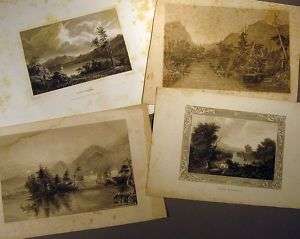 Lake George, New York, 19th cent. prints, lot of 4  