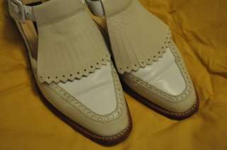 Kenneth Cole NEW YORK Ladies White Beige Leather Saddle GOLF SHOES euc 