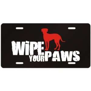   Leopard Dog / Wipe Your Paws  License Plate Dog