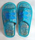 SILK SLIPPERS Turquoise Flats 36 37 EU Women 7 Mens 6 O