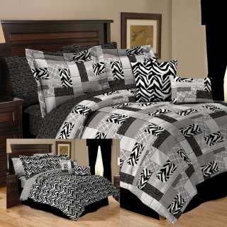 Kingston Black Reversible 10 Piece Comforter Set  ALL 