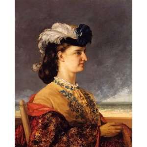   Inch, painting name Portrait of Countess Karoly, By Courbet Gustave