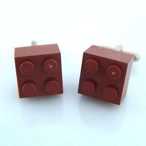 LEGO Block Cufflinks   Brown