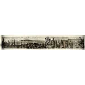  1915 Print Nevada California Lake Tahoe Sierra Mountain 