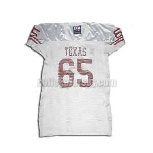  White No. 65 Team Issued Texas Reebok Football Jersey 