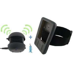 Portable Round Shape Rechargeable Mini Speaker + Black Silicone Skin 