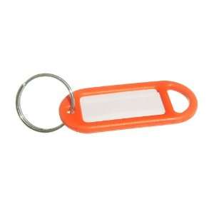 KEY RING TAG 50MM X 20MM WITH LABEL AND SPLIT KEY RING ORANGE ( pack 