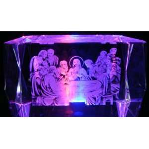  The Last Supper Laser Etched 3D Crystals. Size 2x2x3 