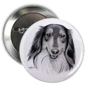  COLLIE Lassie DOG Pencil Sketch Art 2.25 inch Pinback 