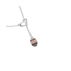    Pink Easter Egg Heart Lariat Charm Necklace Arts, Crafts & Sewing