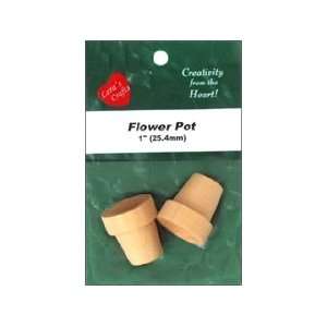  Laras Wood Flower Pot 1x 1 1/16 2 pc (6 Pack) Pet 