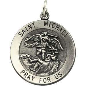 24.75 Sterling Silver Rd St. Michael Pend Medal W/ 24 Inch 