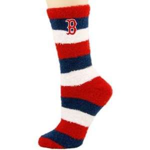  Boston Red Sox Ladies Multi Striped Feather Slipper Socks 