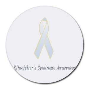  Klinefelters Syndrome Awareness Ribbon Round Mouse Pad 