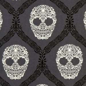  gray Michael Miller fabric skulls Skull Damask (Sold in 