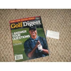  TIGER WOODS AUTOGRAPHED SIGNED MAGAZINE VINTAGE WITH COA 