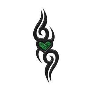 Tribal Design with Heart in Green   6 h   REFLECITVE