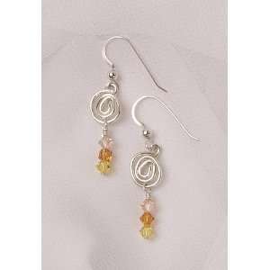   Swarovski Crystal and Sterling Silver Spiral Earrings Curious Designs