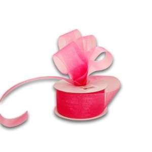  Sheer Organza Ribbon 5/8 inch 25 Yards, Hot Pink Health 