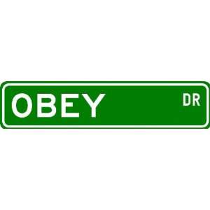  OBEY Street Sign ~ Personalized Family Lastname Sign 
