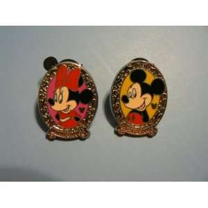 Disney Trading Pin Mickey & Minnie Mirror Set Hidden Mickey WDW LOOK