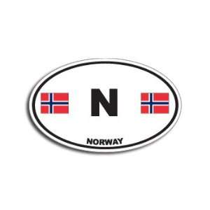  NORWAY Country Auto Oval Flag   Window Bumper Sticker 