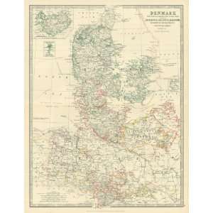  Johnston 1885 Antique Map of Denmark