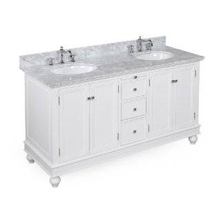 Bella 60 inch Bathroom Vanity (Carrera / White) Includes an Italian 