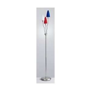  Lite Source Red White and Blue Three Light Cone Floor Lamp 