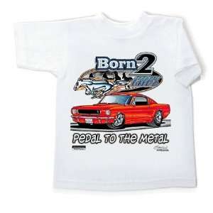 Mustang Born 2 Cruz Pedal to the Metal White Youth Tee 