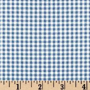  54 Wide Small Check Periwinkle/Ivory Fabric By The Yard 