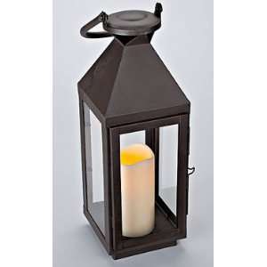   Large 17 Inch Lantern with LED Candle   5 Hr Timer
