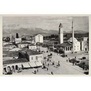  1937 Old Tirana Albania Clock Tower Skanderbeg Square 