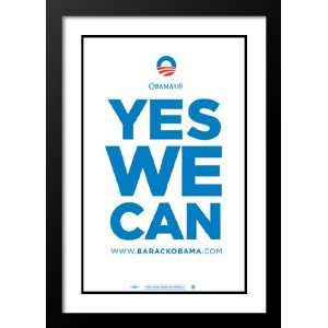 com Barack Obama 32x45 Framed and Double Matted (Yes We Can) Campaign 