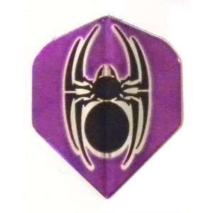   Purple/Black Tribal Spider Metallic Dart Flights