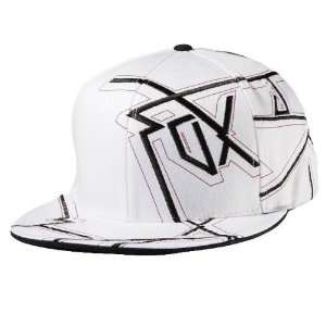  Fox Racing Straight Up Flexfit Hat   Small/Medium/White 