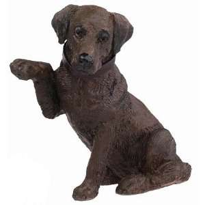 Labrador Chocolate Sitting Paw Up 3 Dog Figurine