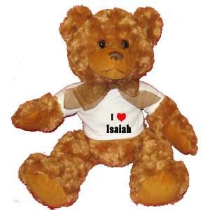  I Love/Heart Isaiah Plush Teddy Bear with WHITE T Shirt 