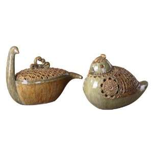 Set of Two Ceramic Nesting Birds 