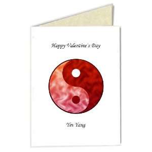 Valentines Day Greeting Card   Yin Yang (Red/Red)with Chinese Proverb 