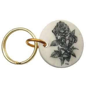  Montana Marble Etched Blooming Roses Gardeners Keychain 