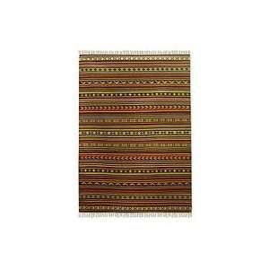  NOVICA Wool rug, Festive Earth (4.5x6.5)