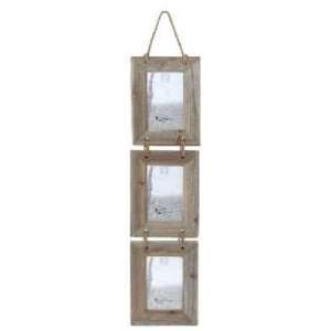 WOODEN SHABBY CHIC TRIPLE PORTRAIT HANGING PHOTO FRAME  