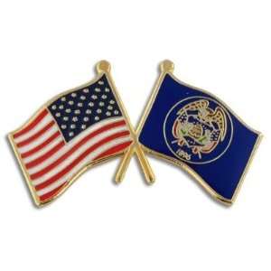  Utah & USA Crossed Flag Pin Jewelry
