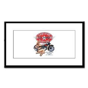 Small Framed Print Last Stop Full Service Gasoline Motorcycle Girl