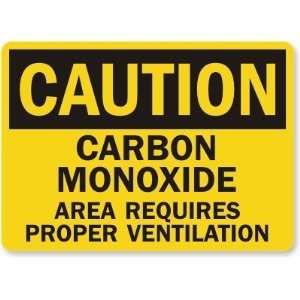   Requires Proper Ventilation Aluminum Sign, 10 x 7