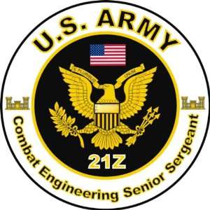 United States Army MOS 21Z Combat Engineering Senior Sergeant Decal 