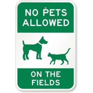  No Pets Allowed, On the Field (With Graphic) Aluminum Sign 
